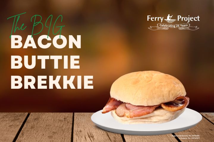 A delicious bacon sandwich on a plate